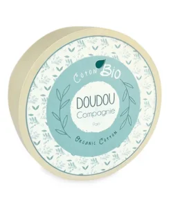 Doudou carré plat Souris grise en coton BIO- 25 cm