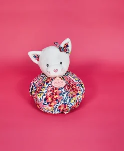 Doudou Chat rose - Cocon - Balle d'éveil - 3 EN 1