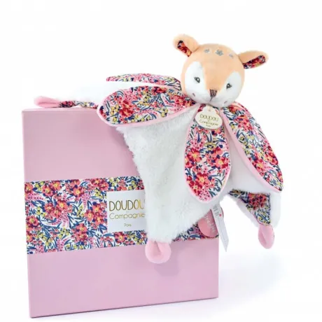 Doudou FAON blanc avec pétales - BOH'AIME -