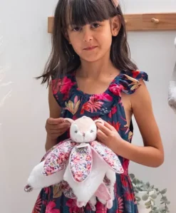 Doudou FAON blanc avec pétales - BOH'AIME -