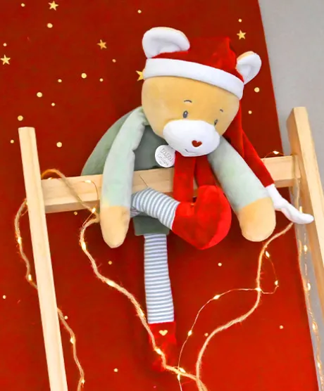 Doudou Farceur de Noël - Cotillon Lutin Farceur 40 cm