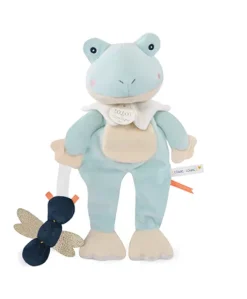 Doudou grenouille verte avec libellule - "Ma petite grenouille"