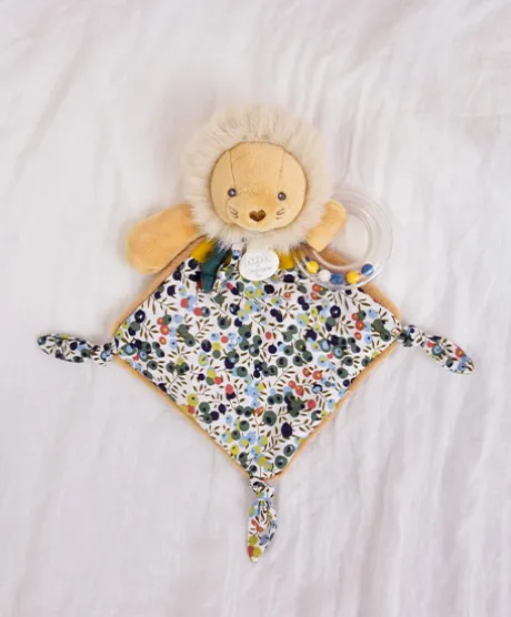 Doudou hochet a billes Lion - 22 cm - Bohaime