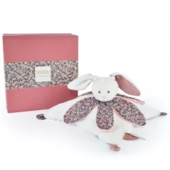 Doudou LAPIN blanc avec pétales - BOH'AIME -