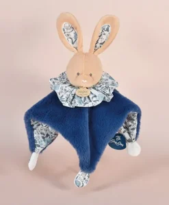 Doudou Lapin bleu - Cocon - Balle d'éveil - 3 EN 1