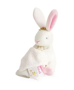 Doudou lapin mouchoir rose lapin étoile - 10 cm