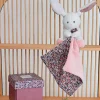 Doudou LAPIN ROSE avec mouchoir - BOH'AIME -