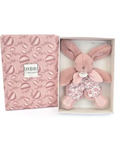 DOUDOU® lapin rose- Doudou plat - 18  cm