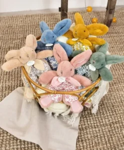 DOUDOU® lapin vert - Doudou plat - 18 cm
