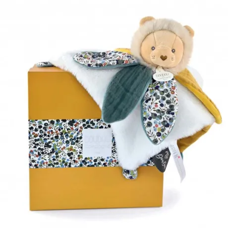 Doudou LION blanc avec pétales - BOH'AIME