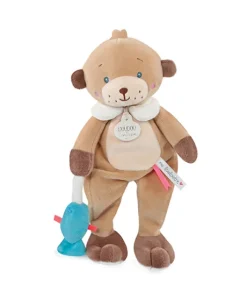 Doudou Loutre marron avec poisson - "Ma petite Louloutre"