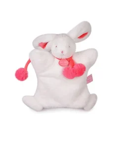 Doudou Marionnette Lapin Pompon Fraise