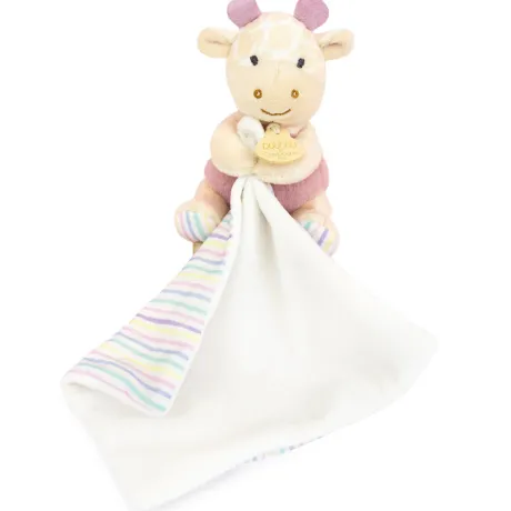 Doudou mouchoir Girafe rose - 11 cm
