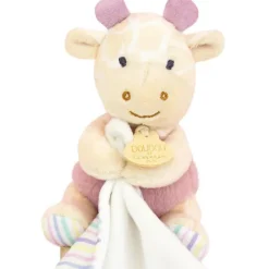 Doudou mouchoir Girafe rose - 11 cm
