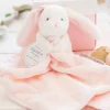 Doudou mouchoir lapin rose - 10 cm - Boite fleur
