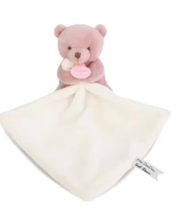 Doudou mouchoir- Mon petit ourson - Rose - 10 cm