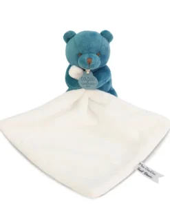 Doudou mouchoir- Mon petit ourson - Bleu - 10 cm