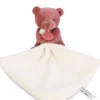 Doudou mouchoir- Mon petit ourson - Rouge bordeaux- 10 cm