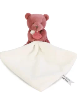 Doudou mouchoir- Mon petit ourson - Rouge bordeaux- 10 cm