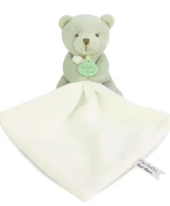 Doudou mouchoir- Mon petit ourson - Vert Clair - 10 cm