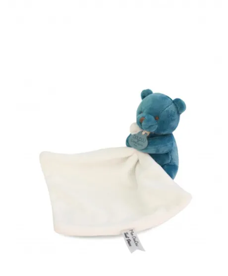 Doudou mouchoir- Mon petit ourson - Bleu - 10 cm