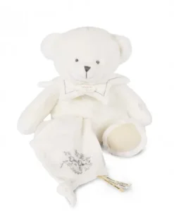 Doudou mouchoir ours Blanc - 30 cm - Collection Anniversaire