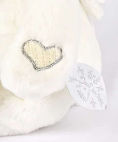 Doudou mouchoir ours Blanc - 30 cm - Collection Anniversaire
