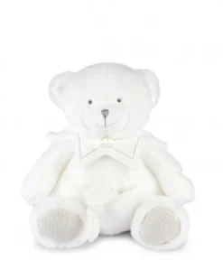 Doudou mouchoir ours Blanc - 30 cm - Collection Anniversaire