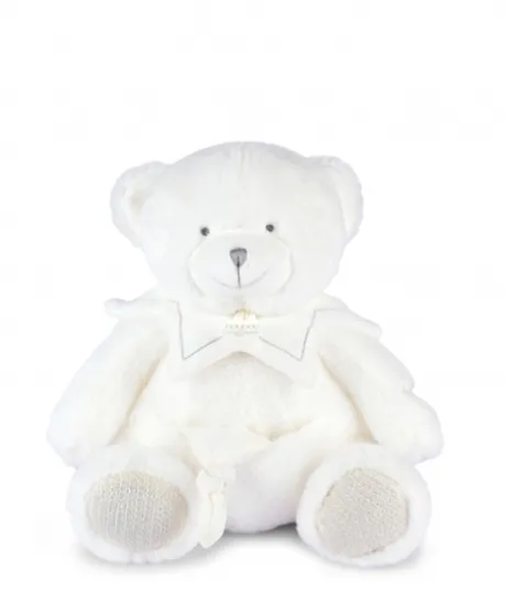 Doudou mouchoir ours Blanc - 30 cm - Collection Anniversaire