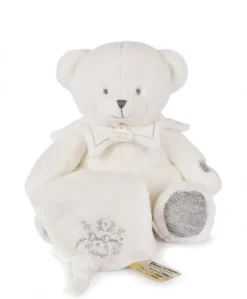 Doudou mouchoir ours Gris - 30 cm - Collection Anniversaire