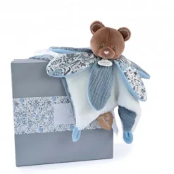 Doudou OURS bleu avec pétales - BOH'AIME -