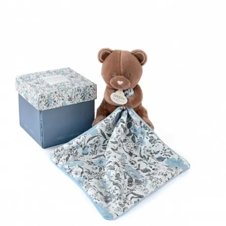 Doudou Ours Marron avec mouchoir - BOH'AIME