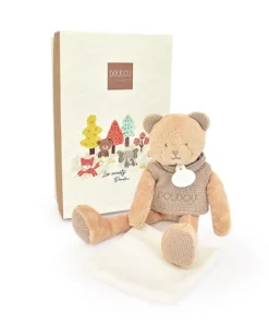 Doudou Ours marron avec mouchoir - Sweety - 25 cm