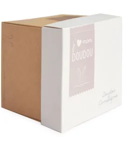 Doudou ours mouchoir - 10 cm - Boite fleur