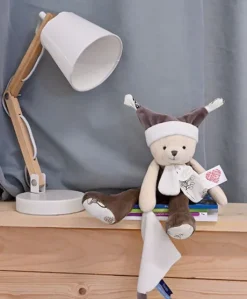 Doudou ours mouchoir 3 histoires - Marron