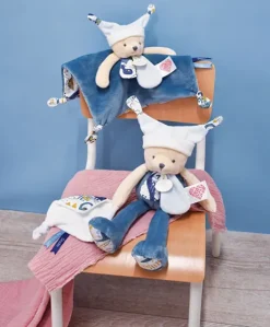 Doudou ours pantin 3 histoires - Bleu