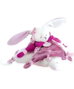 Doudou plat Cerise le lapin Rose - 27  cm