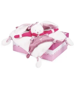 Doudou plat Cerise le lapin Rose - 27  cm