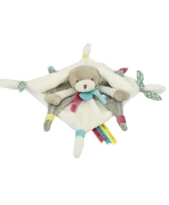 Doudou plat Chien gris Toopi - 22 cm