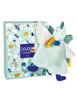 Doudou plat dinosaure vert Filou - 25  cm