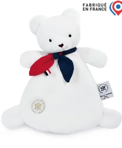 Doudou plat  fabriqué en France - L'Ours Élysée - 22 cm