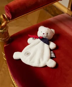 Doudou plat  fabriqué en France - L'Ours Élysée - 22 cm