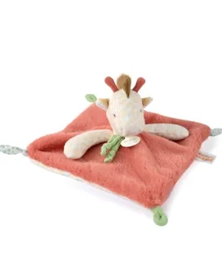 Doudou plat girafe beige et rouge -25 cm