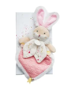 Doudou plat lapin de sucre rose - 24 cm