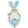 Doudou plat lapin de sucre vert -  24 cm