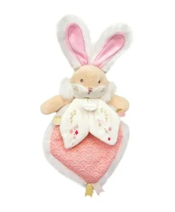 Doudou plat lapin de sucre rose -  24 cm