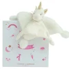 Doudou plat Licorne blanche - 22 cm