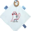 Doudou plat mascotte jeux olympiques paris 2024 avec anneau en bois - 25 cm