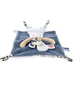 Doudou plat Ours 3 histoires - Bleu