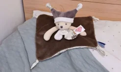 Doudou plat Ours 3 histoires - Marron